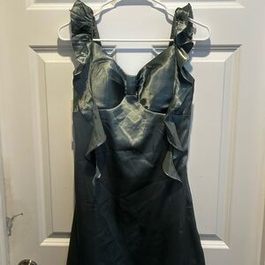 Elegant Ruffled Satin Dress